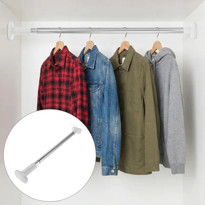 Adjustable Tension Curtain Rod - No-Drill Telescoping Spring Pole for Closet, Bathroom & Window Frame