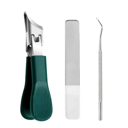 Three Sets of Eagle Beak Beveled Nail Clippers - Wide Jaw Opening Anti-Splash Slanted Nail Clipper, 25 Degree Oblique Nail Clipper, Ingrown Toenail Clippers for Thick Nails for Seniors