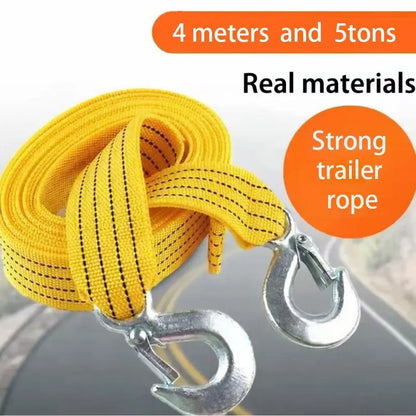 Car Tow Strap – 4m, 5-Ton, Double-Layer with Portable Bag