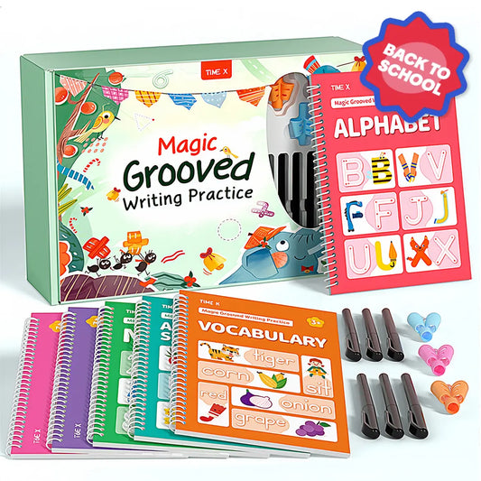 TIMETOME Magic Grooved Writing Practice Books for Kids 6-Book Set