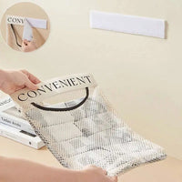 Wall-Mounted Mesh Storage Net Bag - Hangable Kitchen Trash Bag Holder & Space-Saving Home Organizer