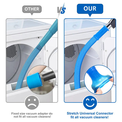 Sealegend Dryer Vent Cleaner Kit – Vacuum Hose Attachment with Stretch Universal Connector, Lint Remover Tool, Blue