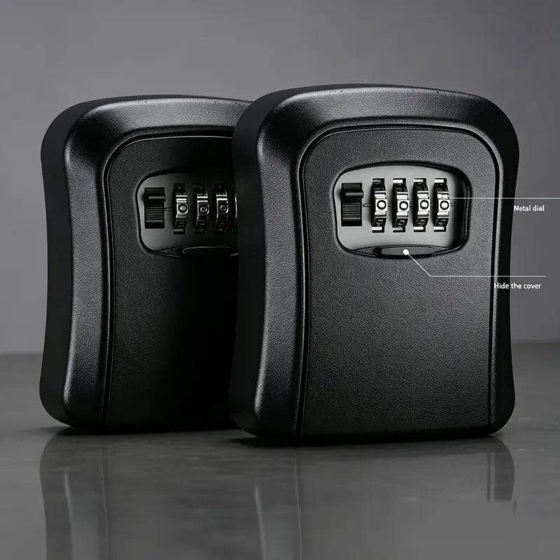 Wall Mount Key Lock Box - 4-Digit Combination Lockbox, Resettable Code, Waterproof Outdoor Key Safe for Home, Office & Garage