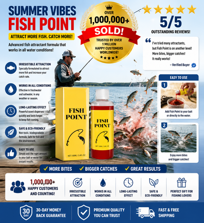 Fish Point Concentrated Fish Attractant Liquid – Fast-Acting Red Worm Bait Additive for Freshwater Fishing, Enhances Scent & Improves Bite Response