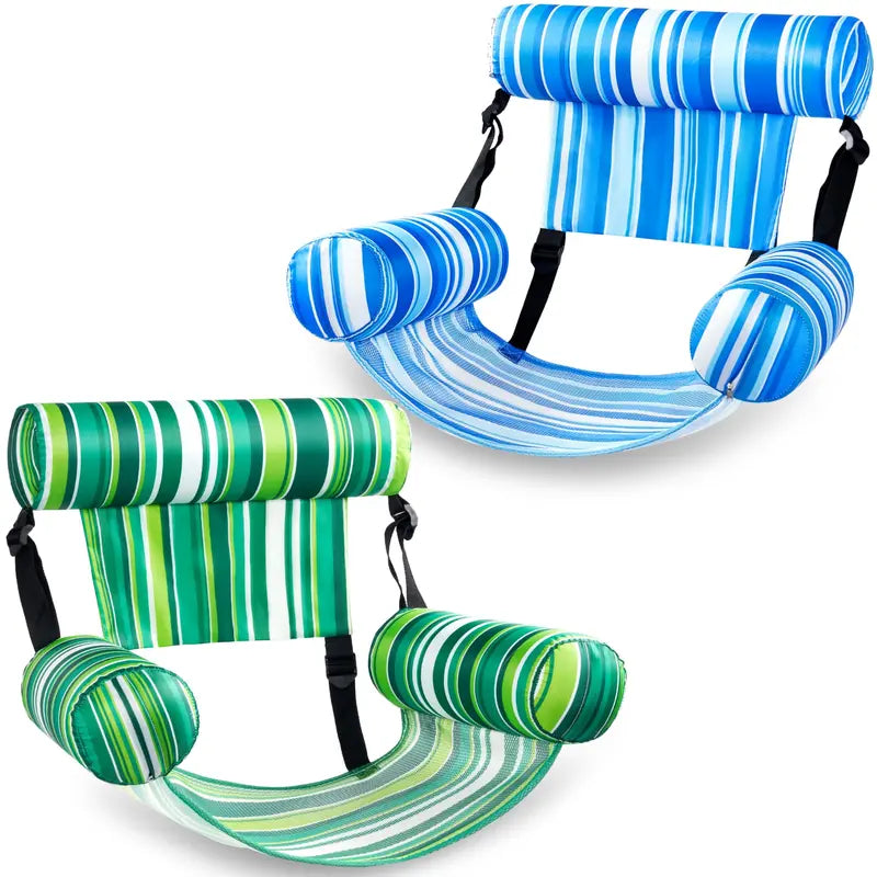 Inflatable Pool Floats Adult, 2 Packs / 1 Pack Floating Lounge Chairs, Blow up Pool Noodles for Adult Heavy Duty, Floating Chair for Party Summer Water Beach Lake Fun Summervibes