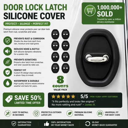 8-Pack Car Door Latch Lock Silicone Covers – Universal Fit, Anti-Dust, Noise Reduction, Tool-Free Install