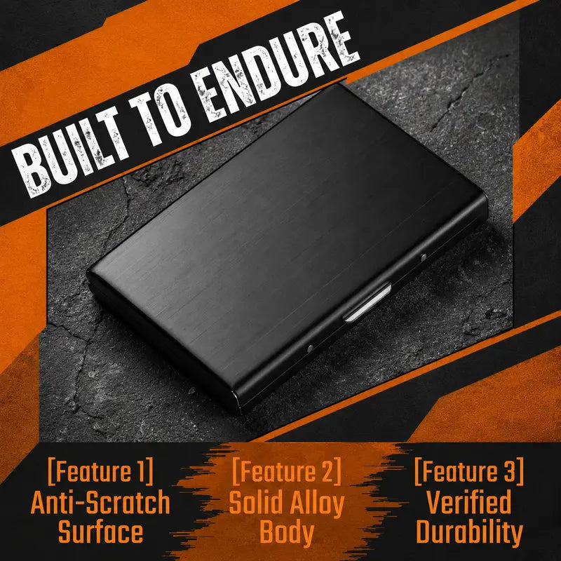 RFID Blocking Metal Card Holder - Ultra-Slim Stainless Steel Business Card Case, Secure ID Protector for Men | Travel & Gift
