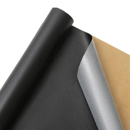 Leather Repair Patch Self Adhesive Leather Stickers for Car Seats Black Faux Leather Fabric for Upholstery Vinyl Seat Tape for Furniture, Couch Patch Kit for Cars Interior