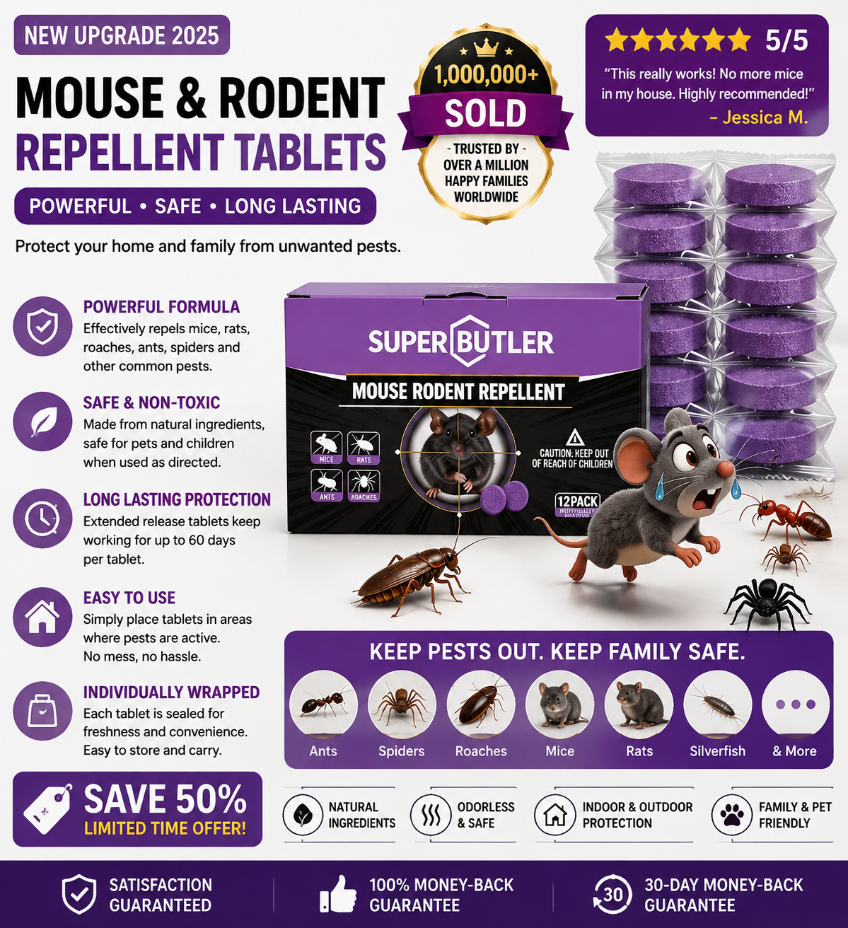 12-Pack Rodent & Pest Repellent Pouches – Essential Oil Formula, Pet Safe, 90-Day Protection