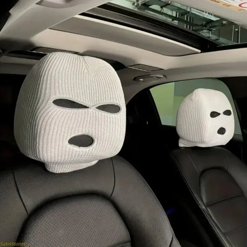 2 Pcs Red Devil's Eye Car Headrest Covers – Gothic Style, Washable