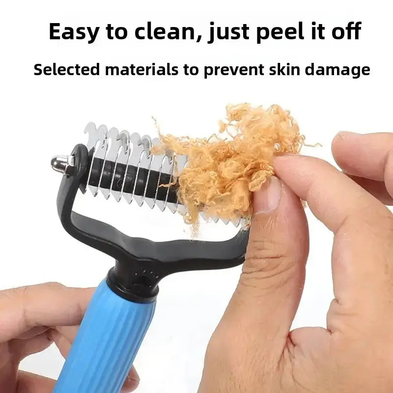 Double-Sided Pet Dematting Comb – Dog & Cat Hair Removal Grooming Brush