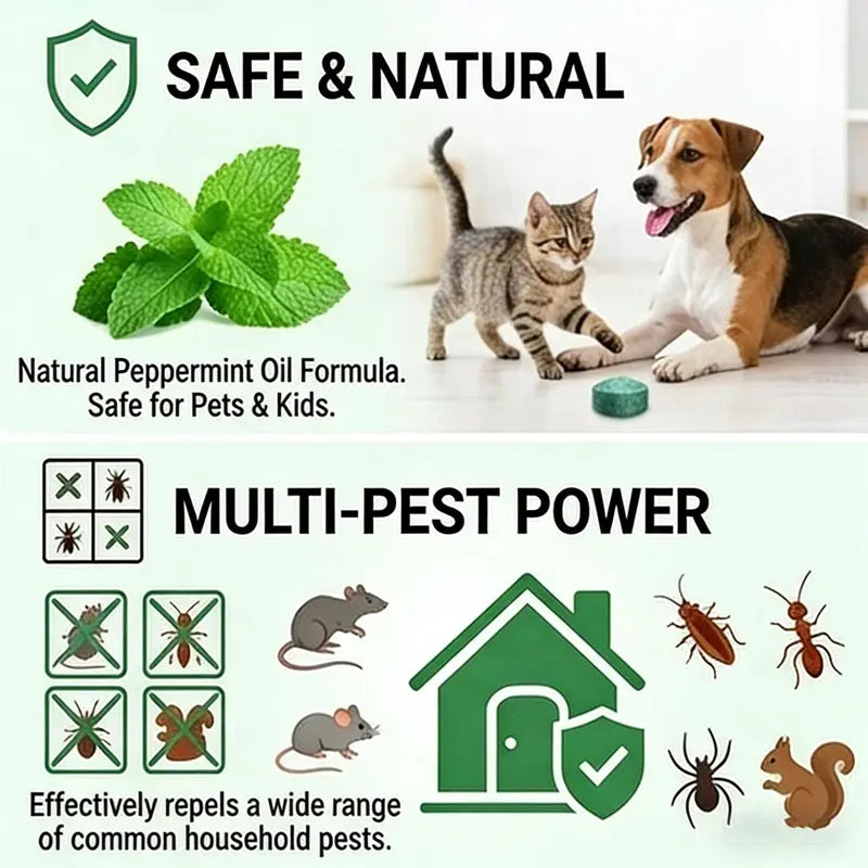 12 Pack Natural Pest Repellent Tablets – Peppermint Oil Formula