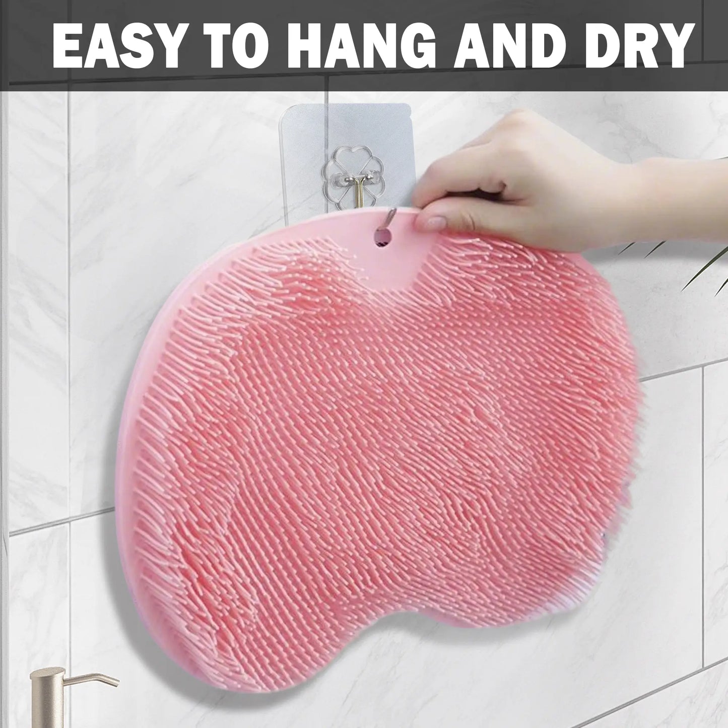 Silicone Shower Foot Scrubber Mat – Exfoliating Body Brush with Non-Slip Suction Cups, Wall-Mountable