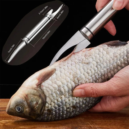 2PCS Stainless Steel 5-In-1 Seafood Utensils Set Shrimp Deveiner Peeler Fish Scale Remover Duck Intestine Cutter Kitchen Blade Multi-use Home Cooking Seafood Cleaning Sturdy Stainless Steel Kitchen Gadget For Daily Household Seafood Prep Tool