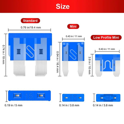 306PCS Car Blade Fuse Assortment Set with Circuit Tester & Fuse Puller - Automotive Motorcycle Truck