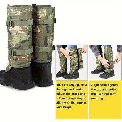 Unisex Snake-Resistant Leg Gaiters - Adjustable Puncture-Proof Outdoor Protective Gear for Hiking & Hunting