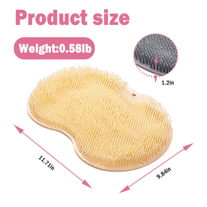 Silicone Shower Foot Scrubber Mat – Exfoliating Body Brush with Non-Slip Suction Cups, Wall-Mountable
