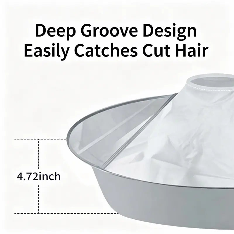 Reusable hair cutting cape for clean at-home haircuts