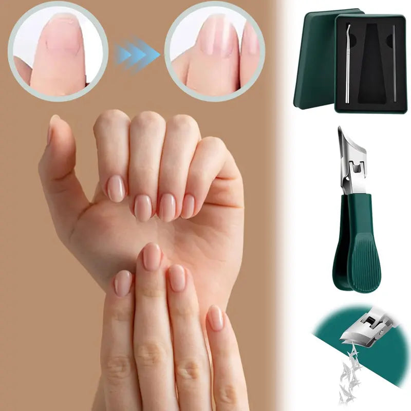 Three Sets of Eagle Beak Beveled Nail Clippers - Wide Jaw Opening Anti-Splash Slanted Nail Clipper, 25 Degree Oblique Nail Clipper, Ingrown Toenail Clippers for Thick Nails for Seniors