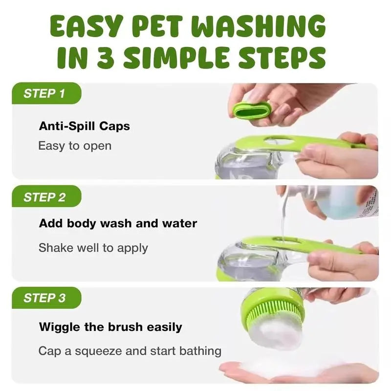 2026 New 2 in 1 Pet Bath & Grooming Brush with Built-in Soap Dispenser