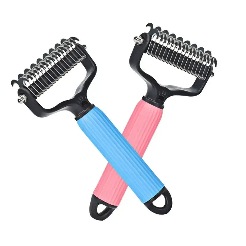 Double-Sided Pet Dematting Comb – Dog & Cat Hair Removal Grooming Brush