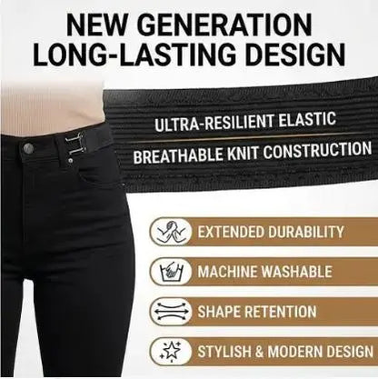 No Show Invisible Belt for Men & Women - Adjustable Non-Elastic Fabric Belt with Metal Hook for Jeans & Pants
