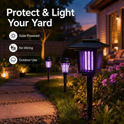 Solar Mosquito Zapper Garden Light – 2-in-1 UV Bug Killer + Pathway Lamp | IP65 Waterproof, Auto Dusk-to-Dawn