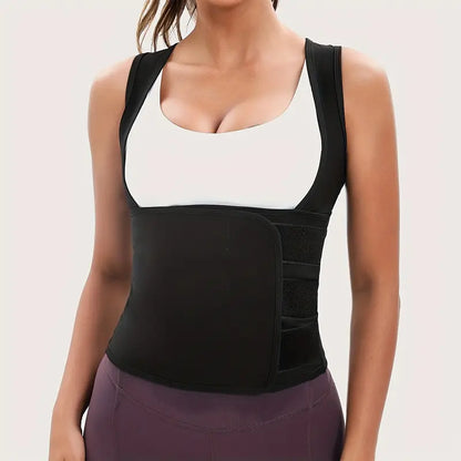 Women's pink sauna suit waist trainer with adjustable front fastening