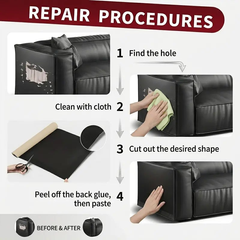 Extra-Large Self-Adhesive Leather Repair Patch (50×137cm) — Cut to Size