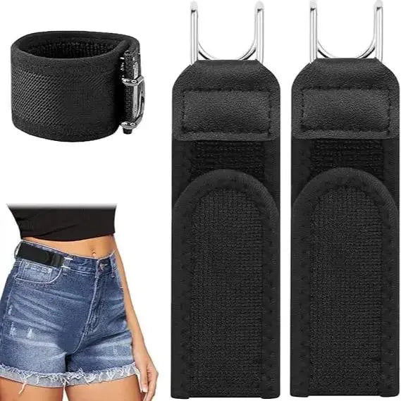 No Show Invisible Belt for Men & Women - Adjustable Non-Elastic Fabric Belt with Metal Hook for Jeans & Pants