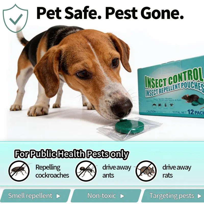 12-Pack Rodent & Pest Repellent Pouches – Essential Oil Formula, Pet Safe, 90-Day Protection