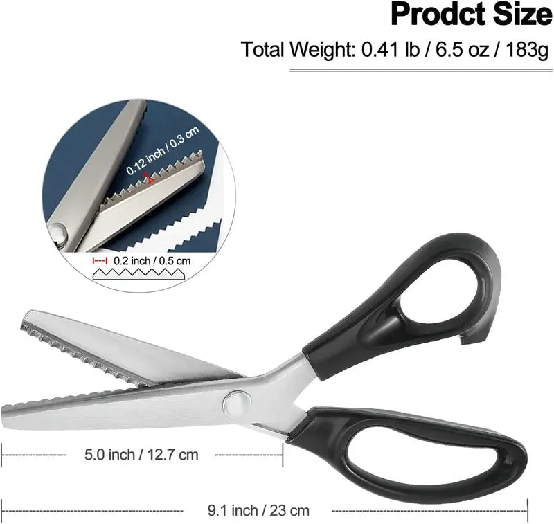 Stainless Steel Zig Zag Pinking Scissors with Serrated Blade