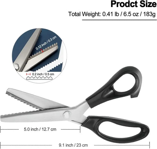Stainless Steel Zig Zag Pinking Scissors with Serrated Blade