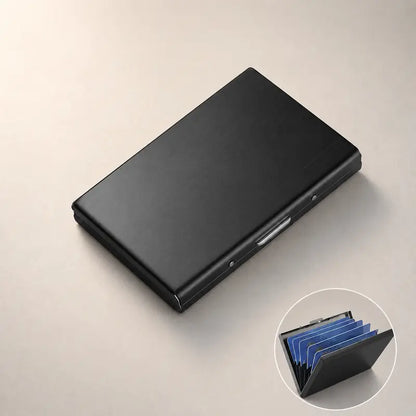 RFID Blocking Metal Card Holder - Ultra-Slim Stainless Steel Business Card Case, Secure ID Protector for Men | Travel & Gift