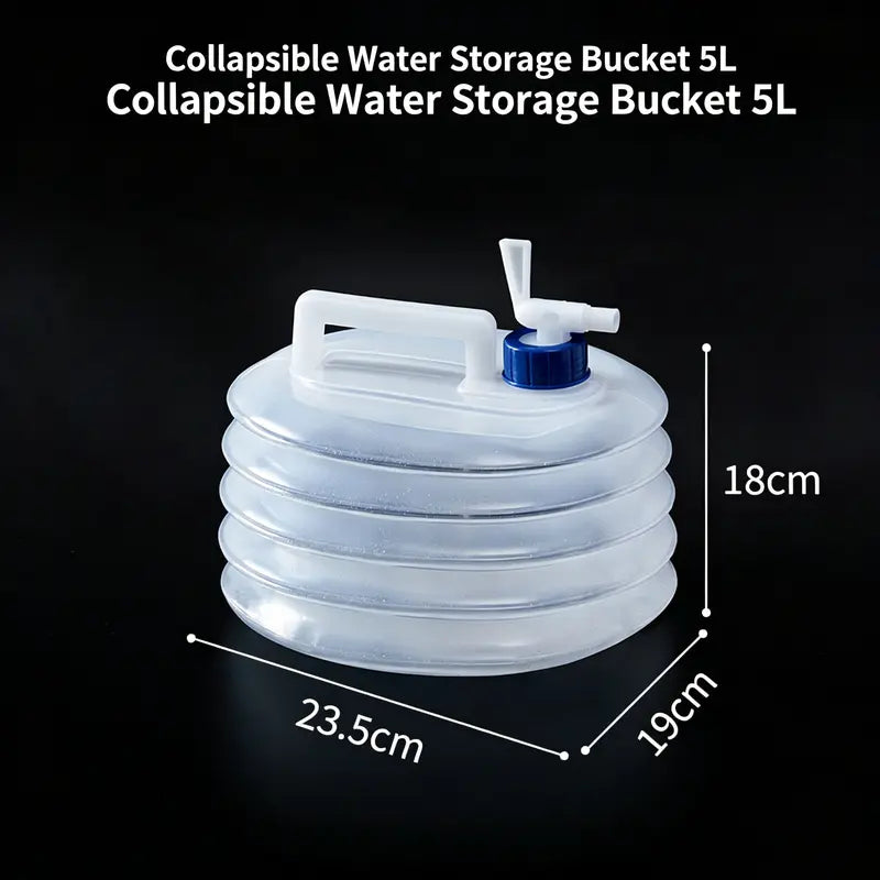 Collapsible Water Container with Faucet & Handle - Portable Camping Bucket for Outdoor