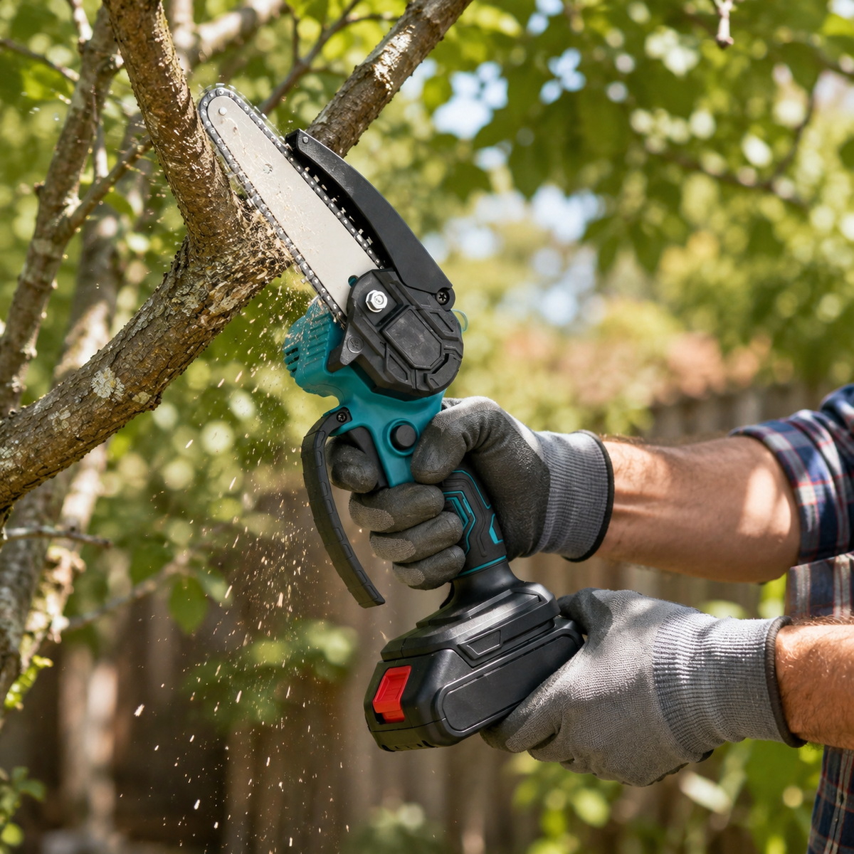 Brushless Mini Chainsaw – Cordless One-Hand Electric Chain Saw for Wood Cutting & Pruning