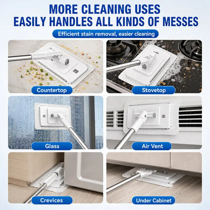 Slim Lightweight Flat Floor Mop - 1-Touch Press, 360° Swivel, Microfiber Wet & Dry Cleaning