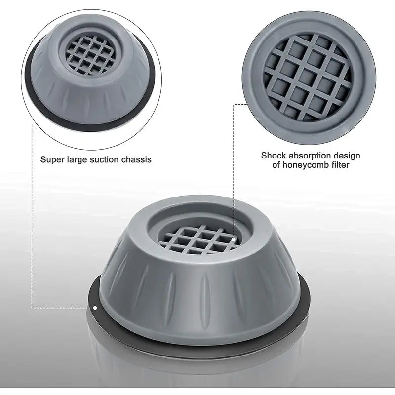 4-Piece Anti-Vibration & Noise-Reducing Pads for Washing Machines, Dryers & Refrigerators