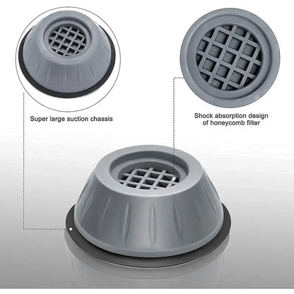 4-Piece Anti-Vibration & Noise-Reducing Pads for Washing Machines, Dryers & Refrigerators