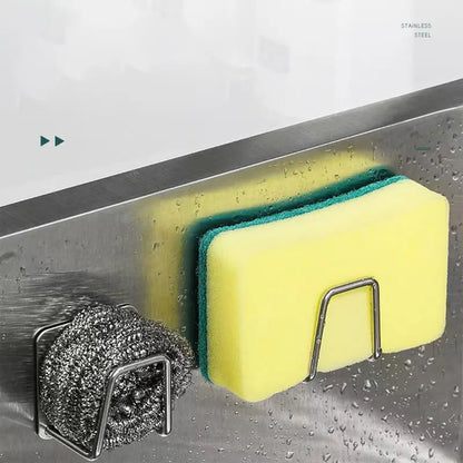Adhesive Sponge Holder for Kitchen Sink - Stainless Steel Rust Proof Waterproof Sink Caddy