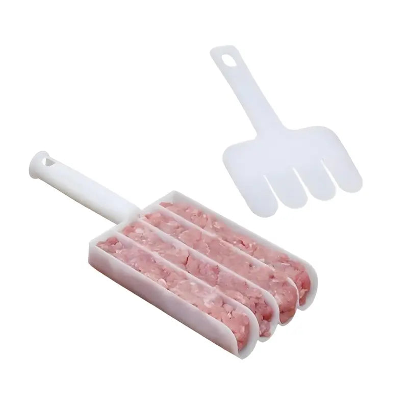 4-in-1 Meatball Maker Set – Quad Baller Mold with Cutting Spade for Meatballs, Fish Balls & Burger Patties