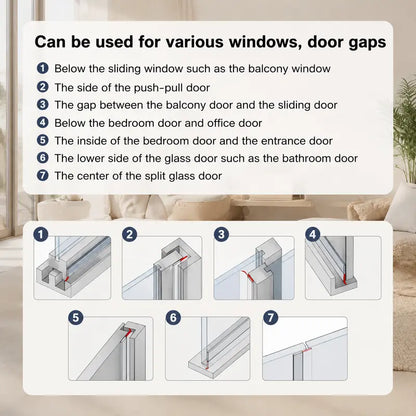 Self-adhesive sealing strip; windproof and heat-insulating tape; suitable for sealing doors, windows, and shower enclosures.