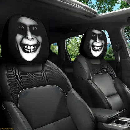 2 Pcs Red Devil's Eye Car Headrest Covers – Gothic Style, Washable