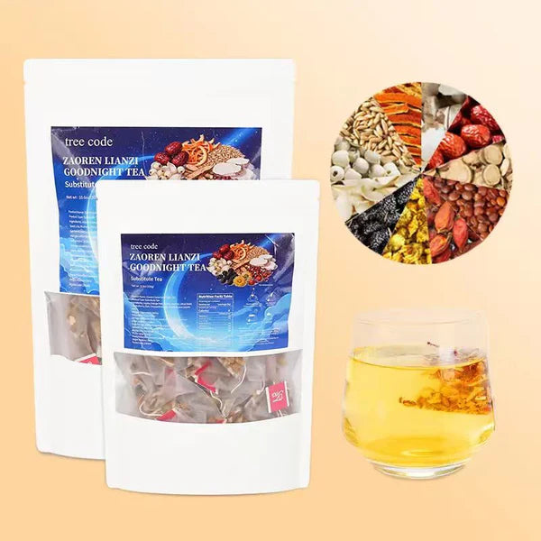 Treecode Zaoren Lianzi Goodnight Tea – Natural Deep Sleep Herbal Tea (30/60/120 Bags)