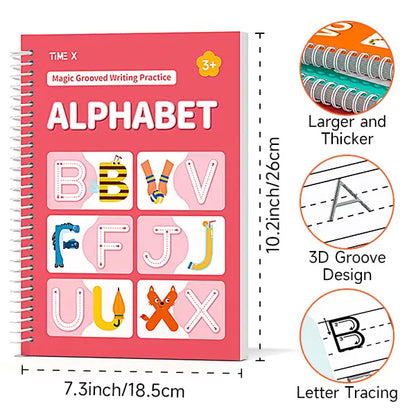 TIMETOME Magic Grooved Writing Practice Books for Kids 6-Book Set