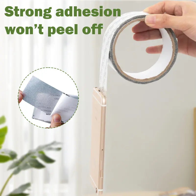 Window Screen Repair Tape, Adhesive Gray Screen Repair Strip, Durable Fiberglass Mesh Tape for Fixing Window and Door Screens (2inch x 157.5inch)