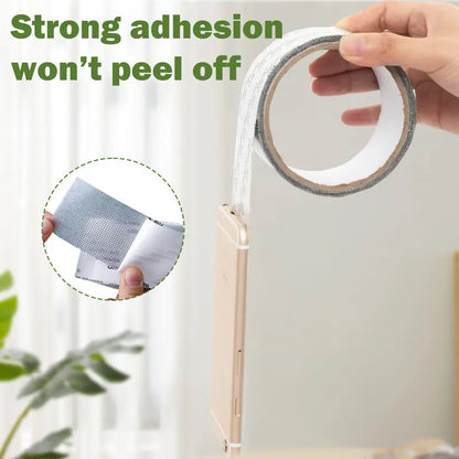 Window Screen Repair Tape, Adhesive Gray Screen Repair Strip, Durable Fiberglass Mesh Tape for Fixing Window and Door Screens (2inch x 157.5inch)