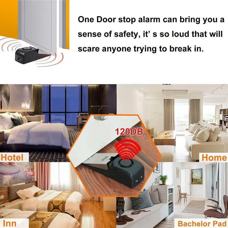 Door Stop Alarm – 120dB Security Wedge with 3 Sensitivity Modes