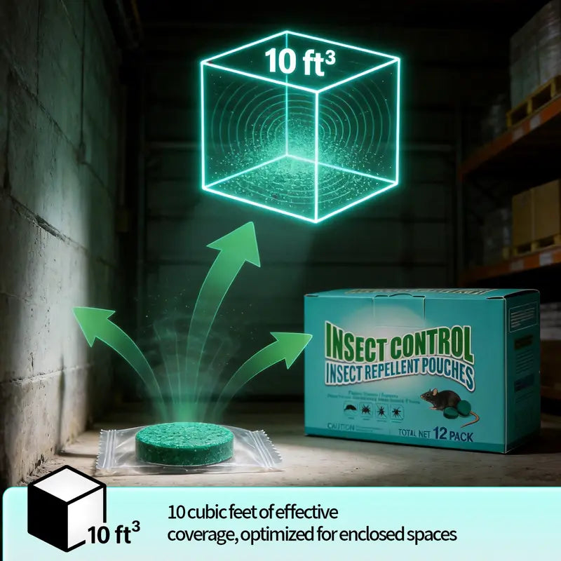 12-Pack Rodent & Pest Repellent Pouches – Essential Oil Formula, Pet Safe, 90-Day Protection