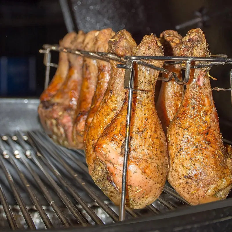 Metal Chicken Drumstick Rack, Multi-Grid Non-Stick Grill Rack, Dishwasher-Safe BBQ Accessory for Camping and Outdoor Cooking
